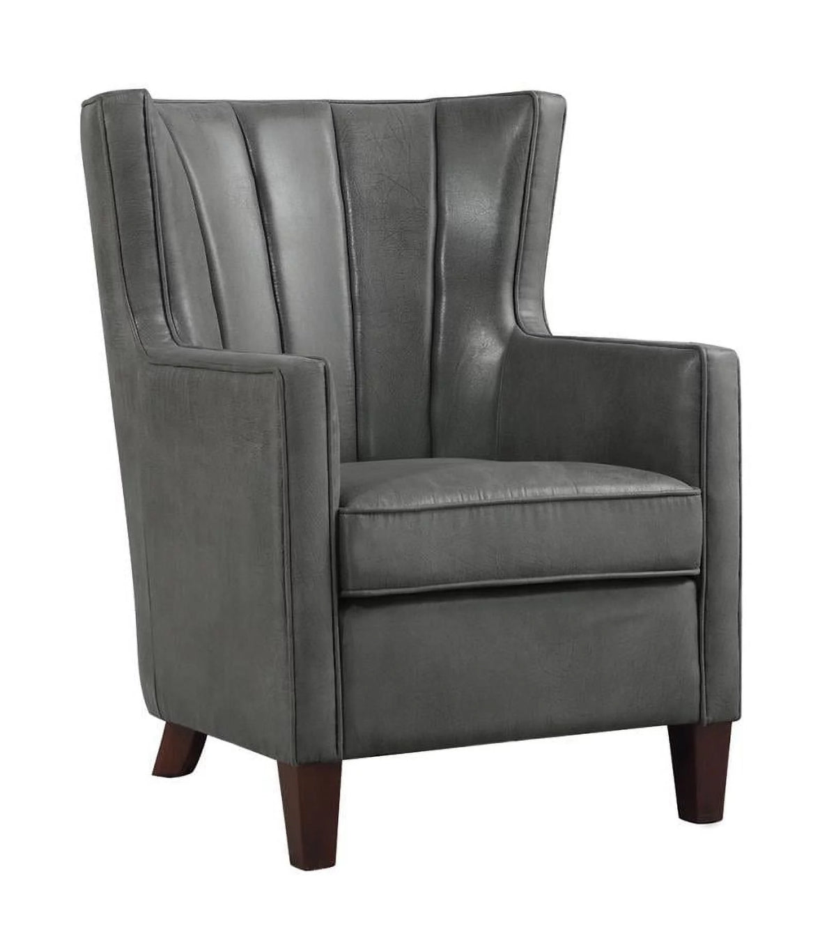 Dark Grey Upholstered Wing Back Accent Chair O508401