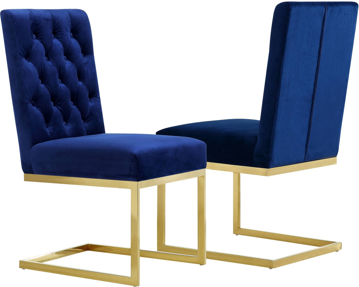 Navy Velvet Dining Chair, Set of 2 E4178