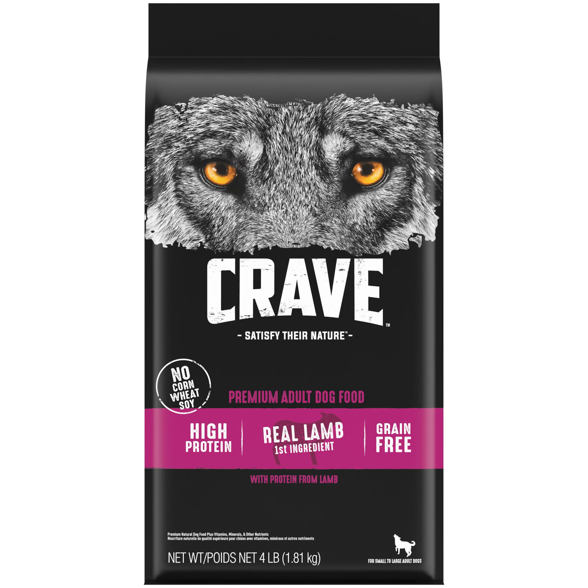 Grain Free Adult Dry Dog Food with Lamb, 4 lb. Bag F1609