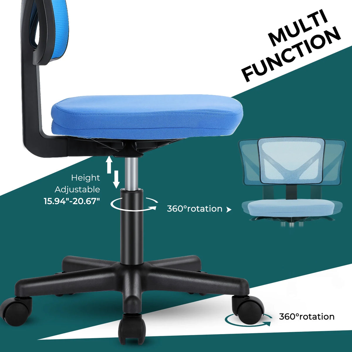 Armless Desk Chair with Lumbar Support I486541