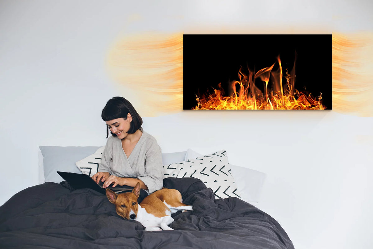 Fire Print Decorative Glass Space Heater 24x48 P3646