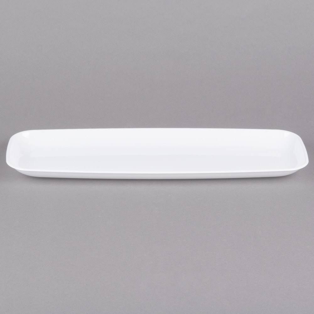 White Rectangular Polystyrene Platter / Catering Tray - 25/Case E9294