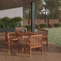 Solid Wood Rectangular Patio Dining Set F9536