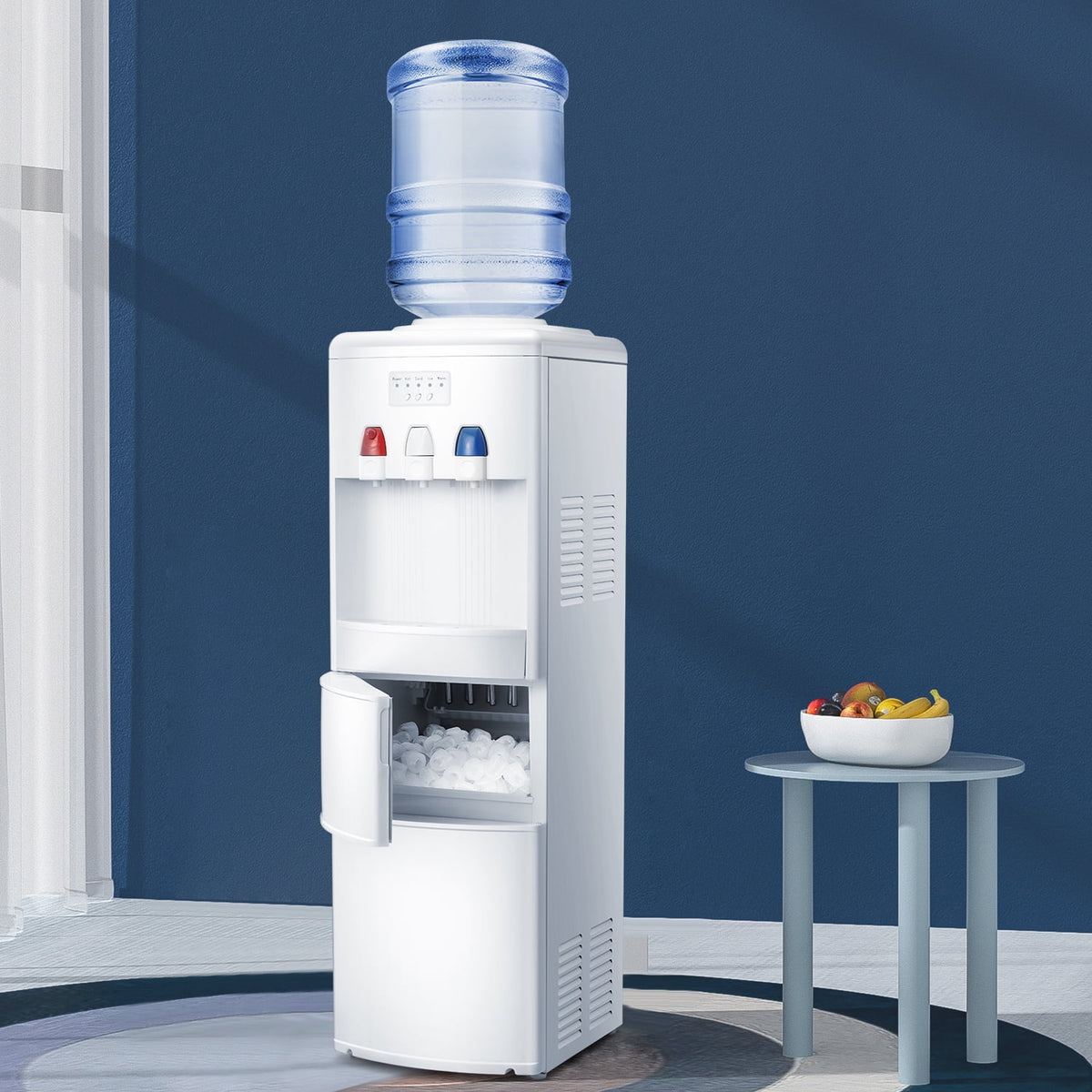 White Top Loading Water Cooler Dispenser with Ice Maker Q9749