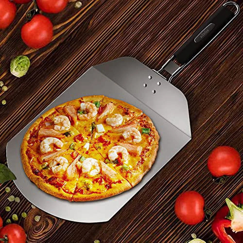 Metal Pizza Peel 13x9.5 inch Set with Fordable Handle X79364