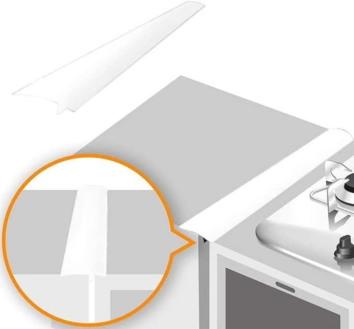 White 21 Inches Silicone Stove Gap Covers (2 Pack) T38590