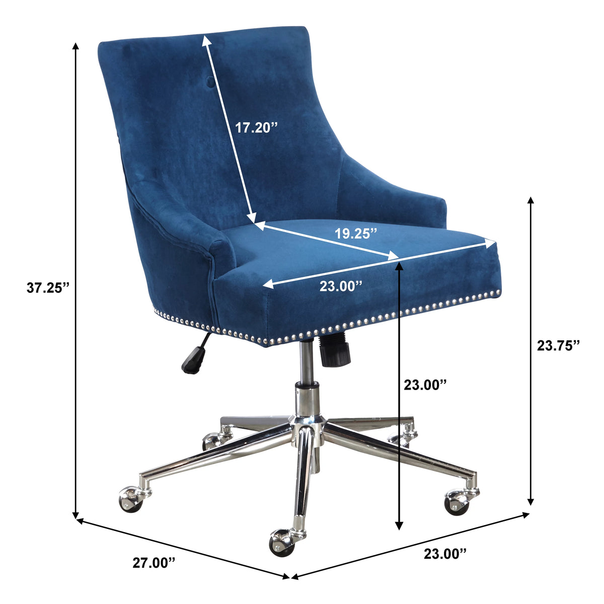 Navy Blue Velvet Office Chair G8303