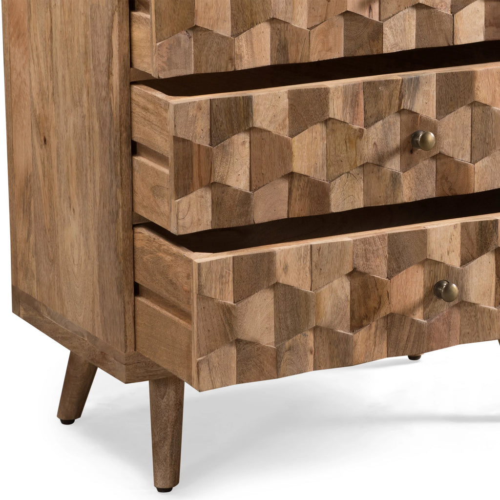 Handmade Mango Wood 3 Drawer Chest U214732