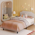 Upholstered Twin Bed Frame with Adjustable Headboard G150