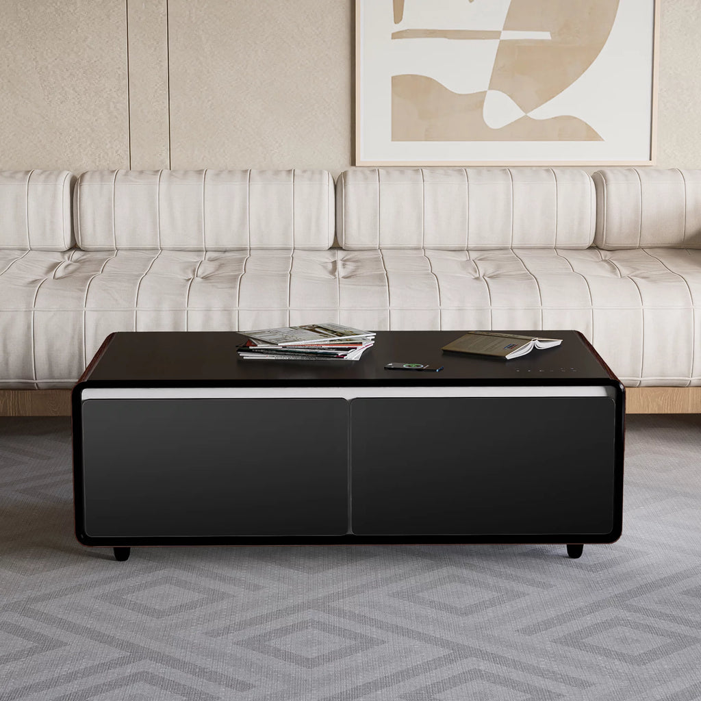 Brown Smart Coffee Table with Built-in Fridge X27204