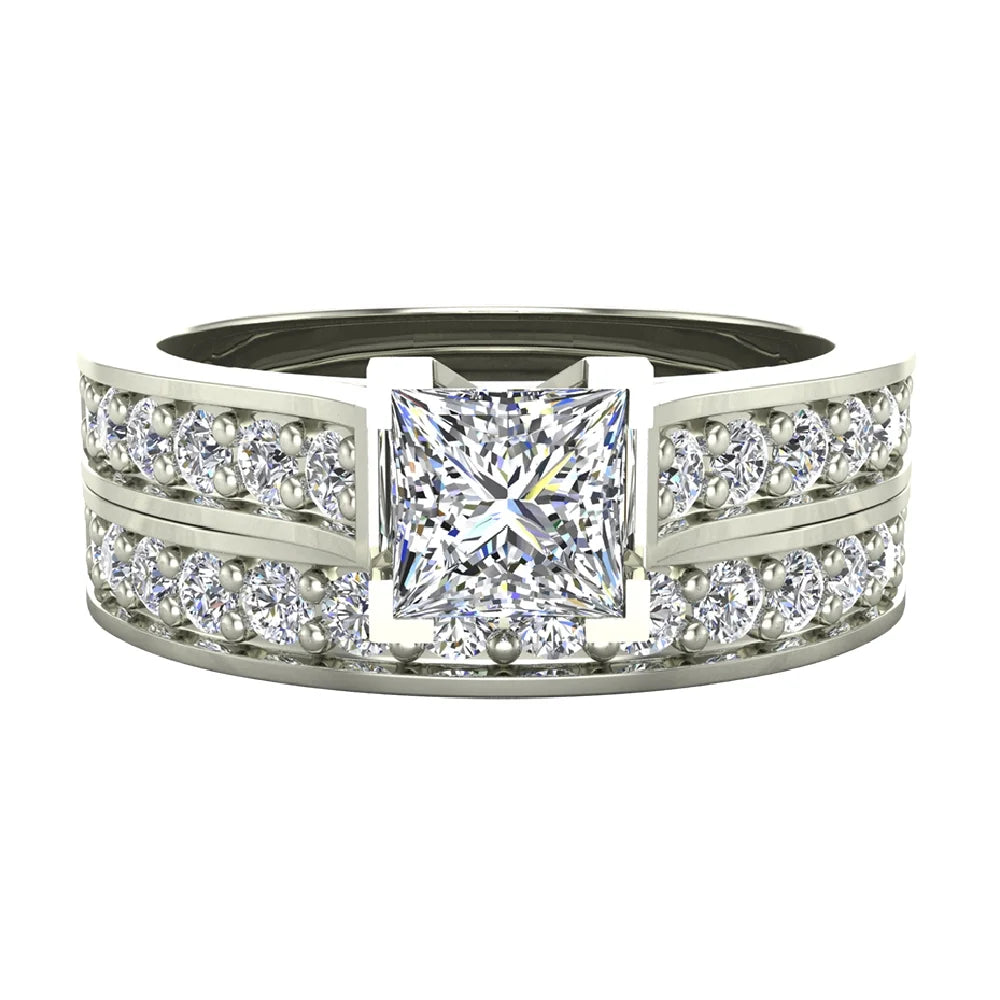 14K White Gold Diamond Wedding Ring Set 1.25 Carat Total Weight X649520