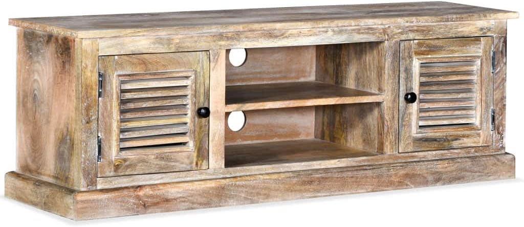 White Solid Mango Wood TV Cabinet 47.2x11.8x15.7 N3205
