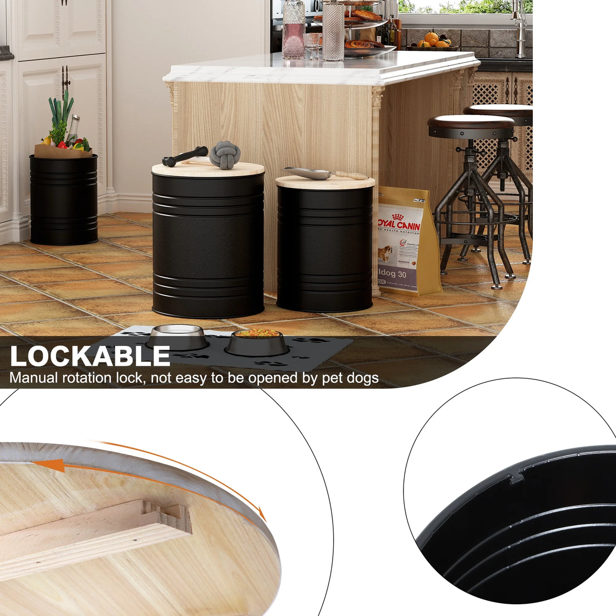 Set of 3 Round Storage Ottoman S20535