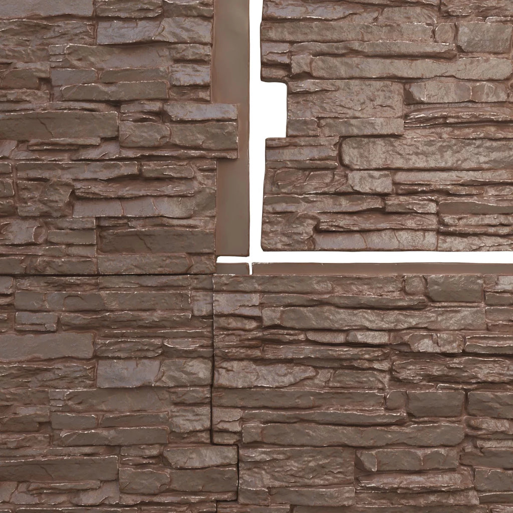 45 3/4"W x 24 1/2"H x 1 1/4"D Autumn Bronze Faux Stone Siding Panel W689