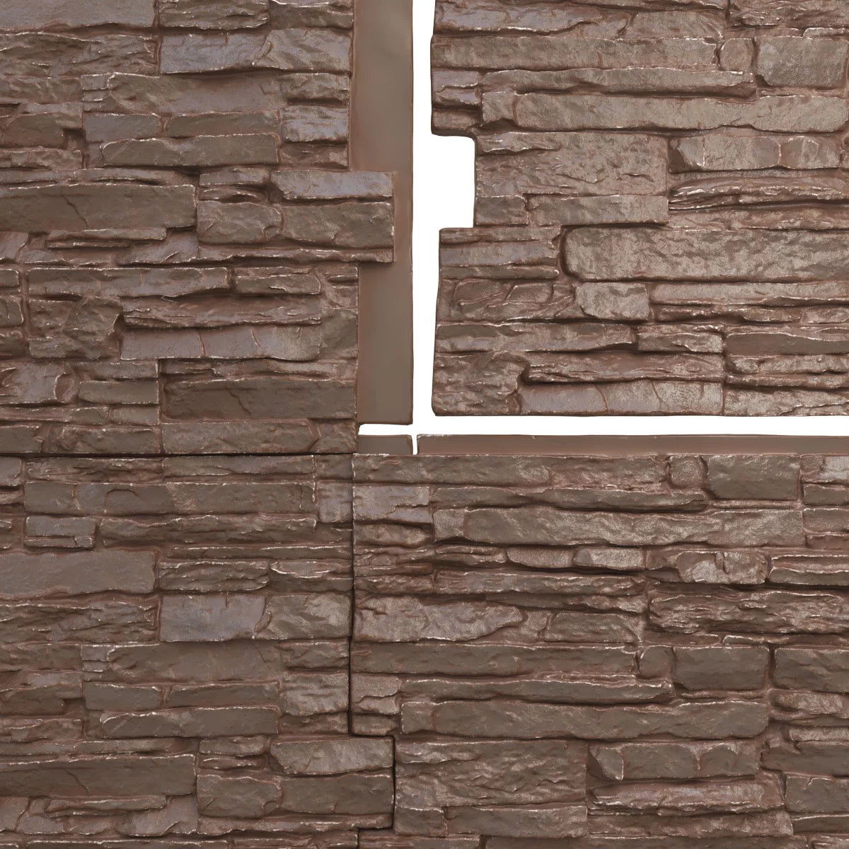 45 3/4"W x 24 1/2"H x 1 1/4"D Autumn Bronze Faux Stone Siding Panel W689