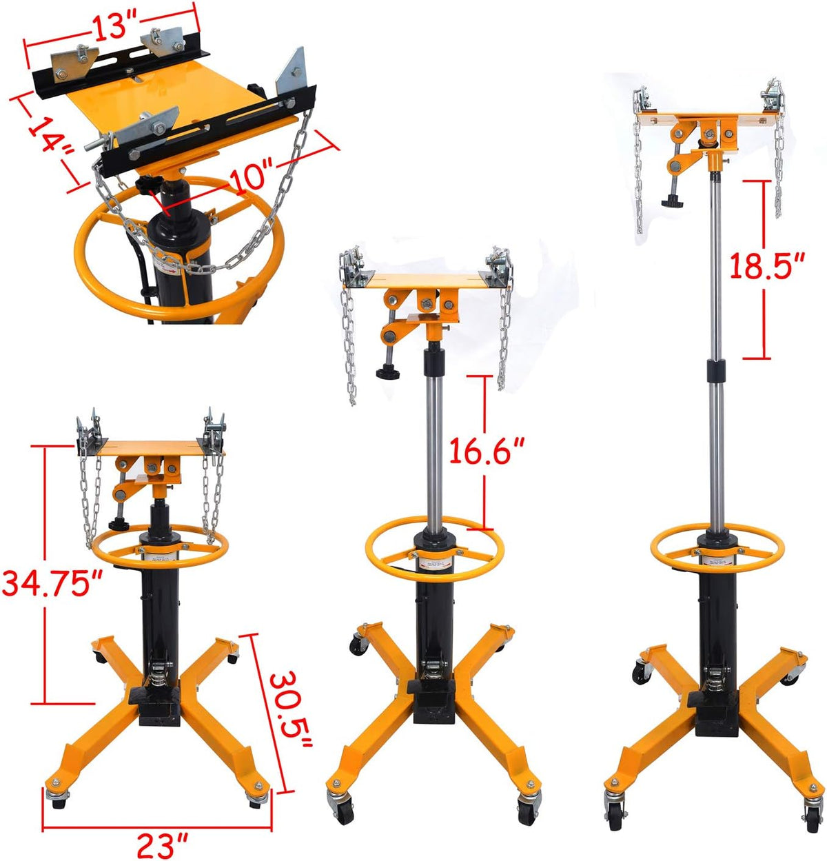 1100 lbs 0.5 Ton 2 Stage Hydraulic Transmission Jack O21849
