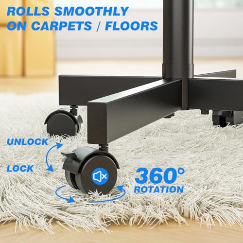 Mobile TV Cart Rolling TV Stand for 23-60 Inch Screens with Tilt and Height Adjustable B962728