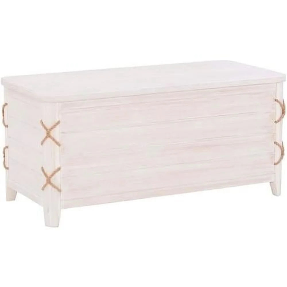 White Wood Storage Chest C35936
