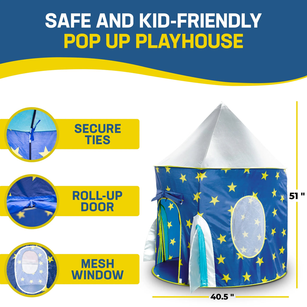 Blue and Gray Polyester Child Play Tent R60486