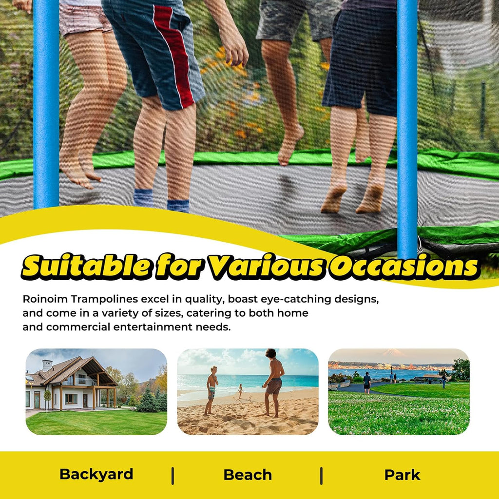 14FT Trampoline with Enclosure Slide Swing & Basketball Hoop A526426