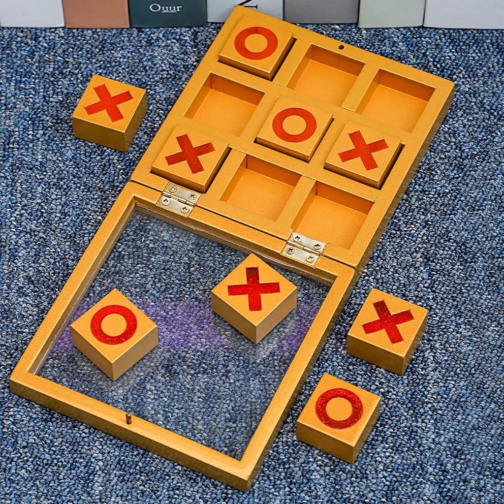 Wooden Tic Tac Toe Coffee Table Decor X3952