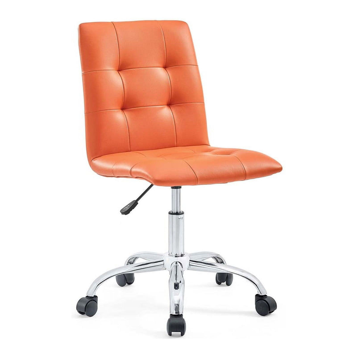 Modern Faux Leather Armless Office Chair in Orange H443