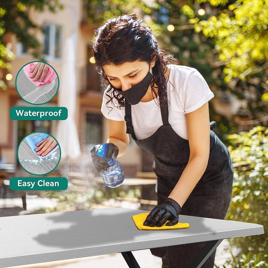 6 ft Picnic Table Bench Set with Umbrella Hole S690