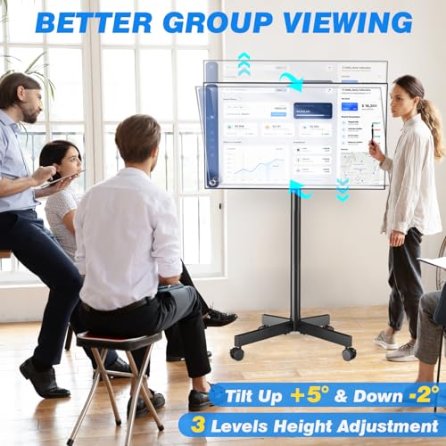 Mobile TV Cart Rolling TV Stand for 23-60 Inch Screens with Tilt and Height Adjustable B962728