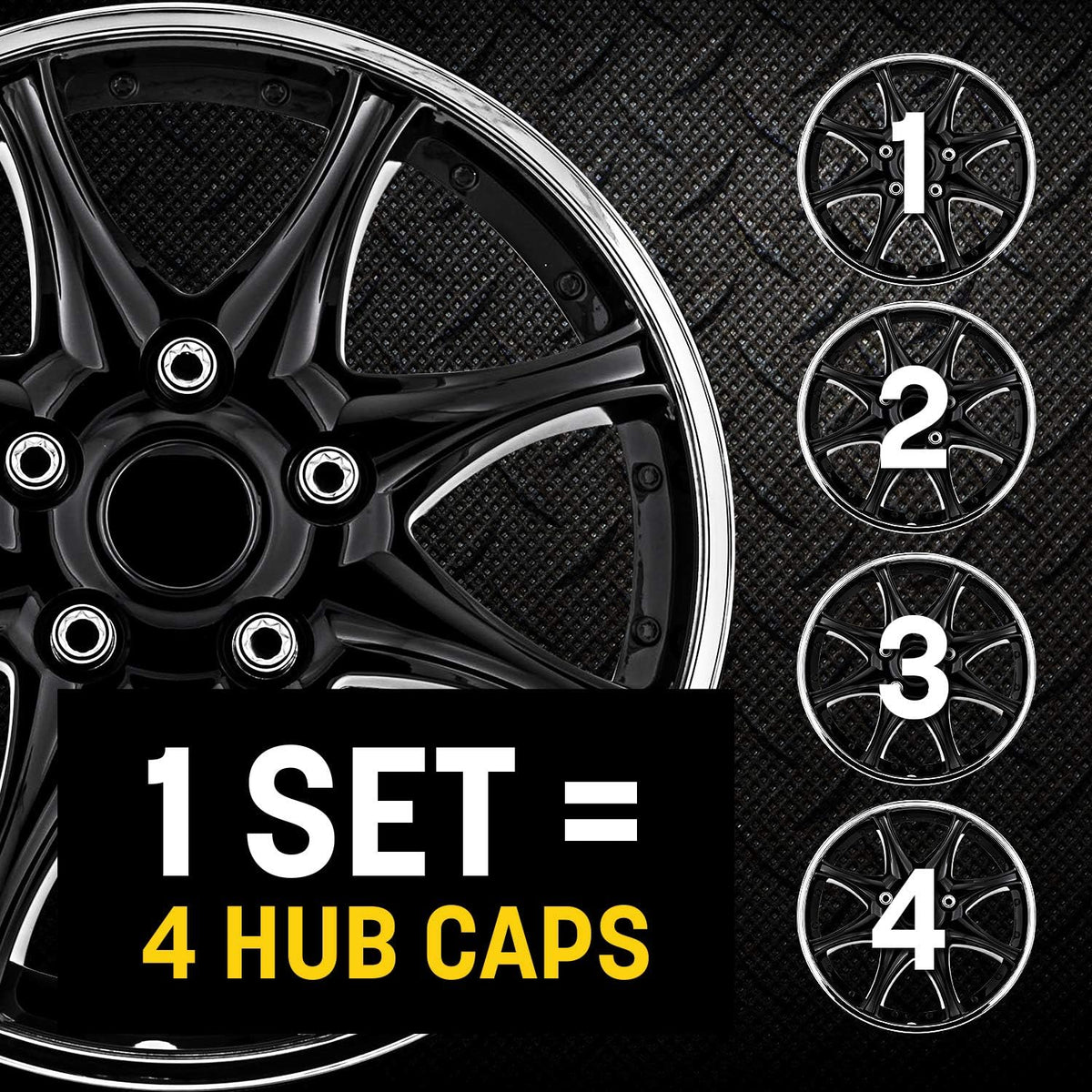 Matte Black Wheel Cover 17" Set of 4 J564557