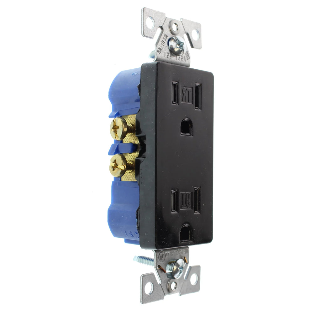 Duplex Decorator Receptacle Outlet, 15-Amp, 120-Volt, Black, 32-Pack X641654