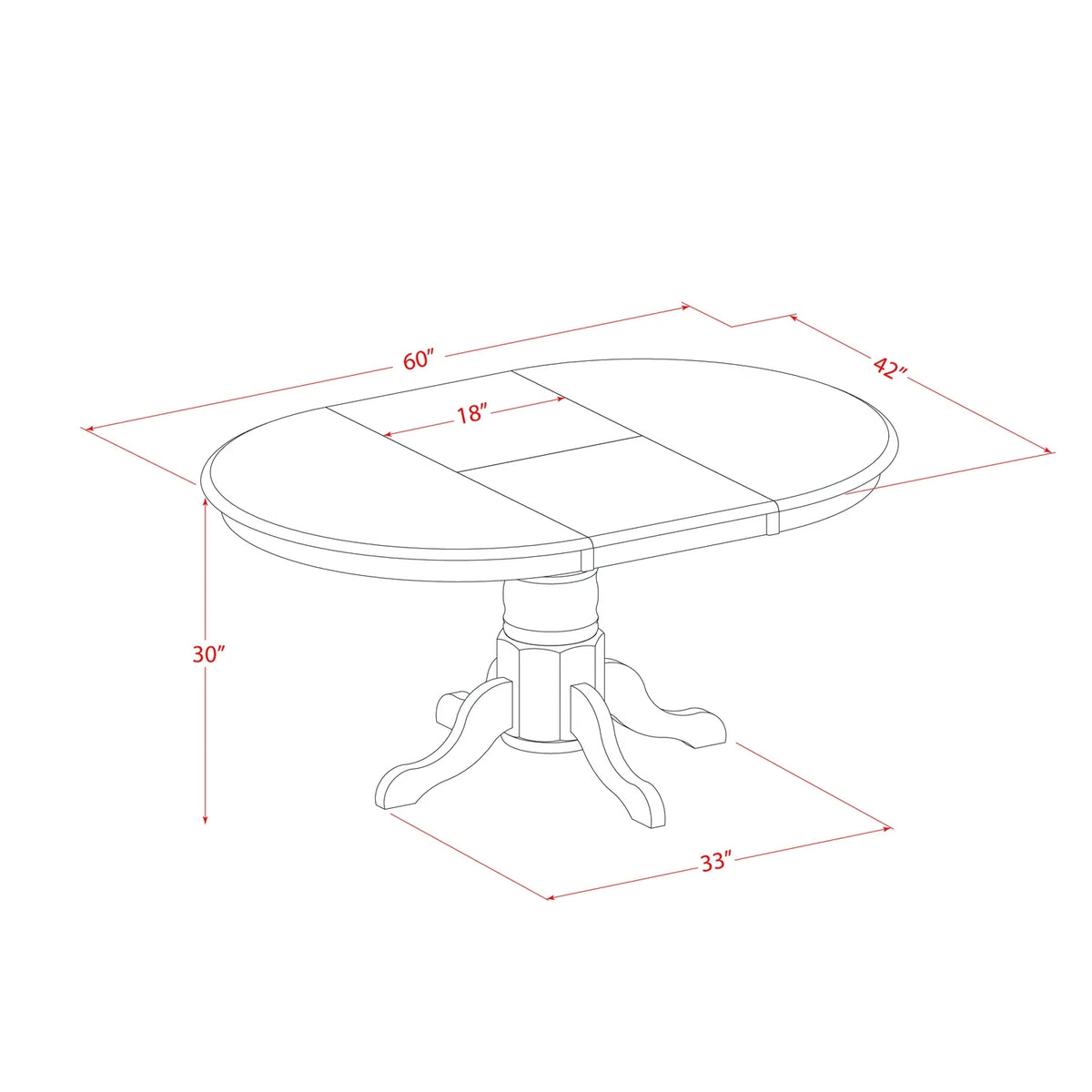 7Pc Oval 42/60 Inch Table With 18 In Leaf And 6 Double X Back Chairs Q51122