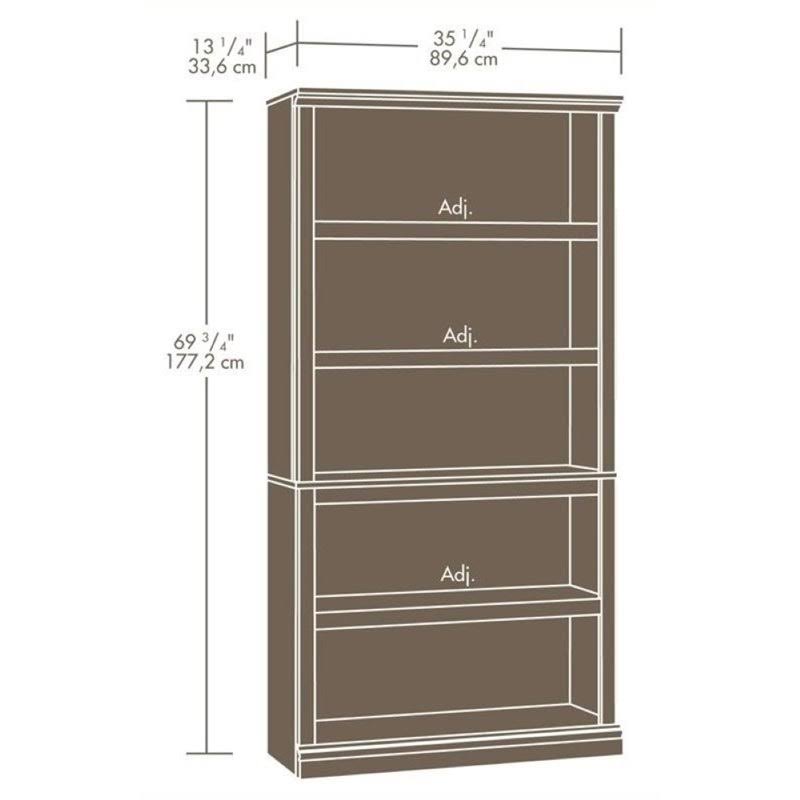 5 Shelf Bookcase in Estate Black A7516