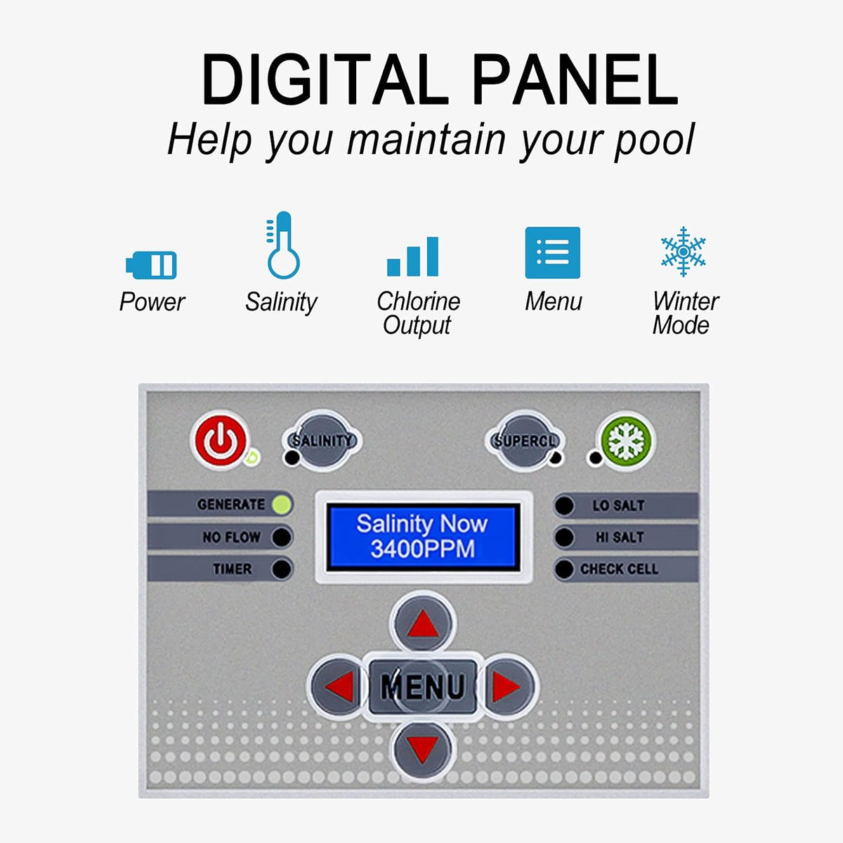 Saltwater Pool Chlorine Generator System for 20K Above Ground Pool B1485