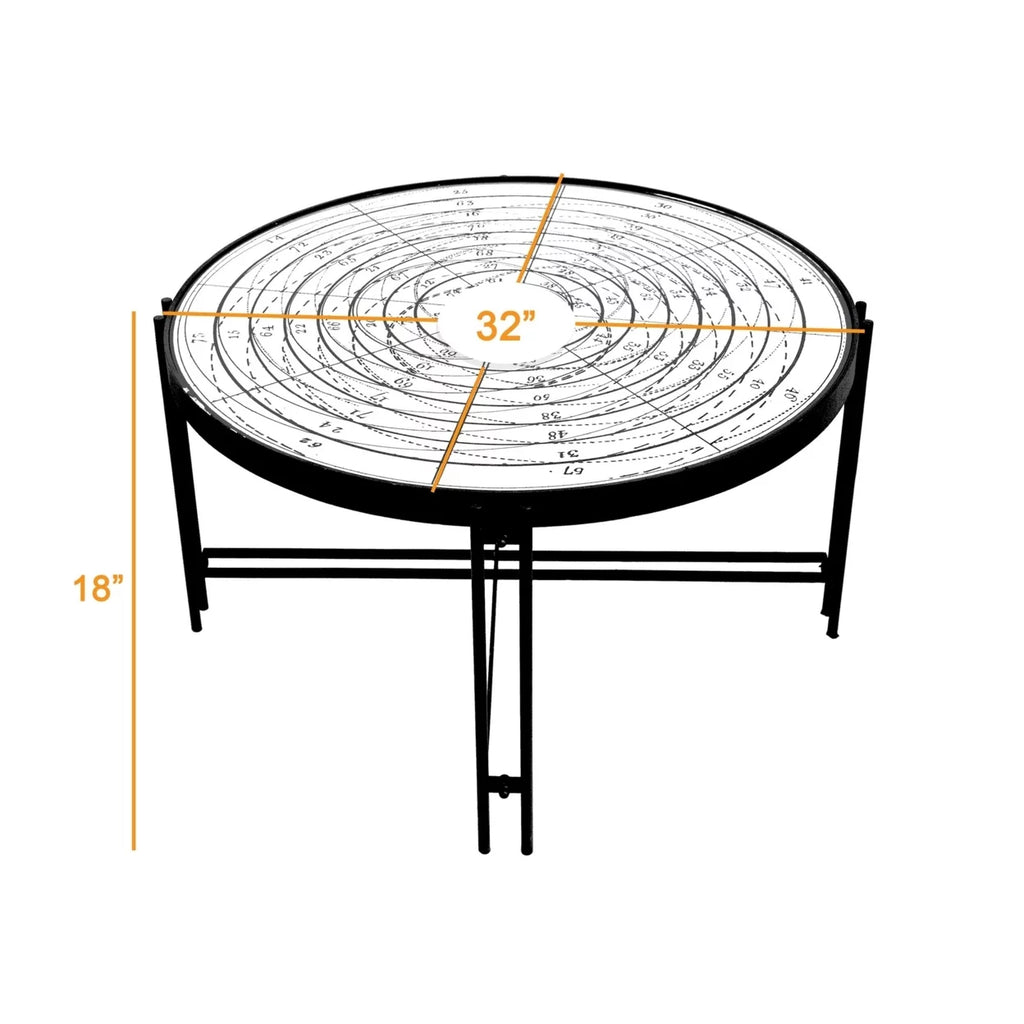 32 Inch Nautical Mirror Top Coffee Table T806