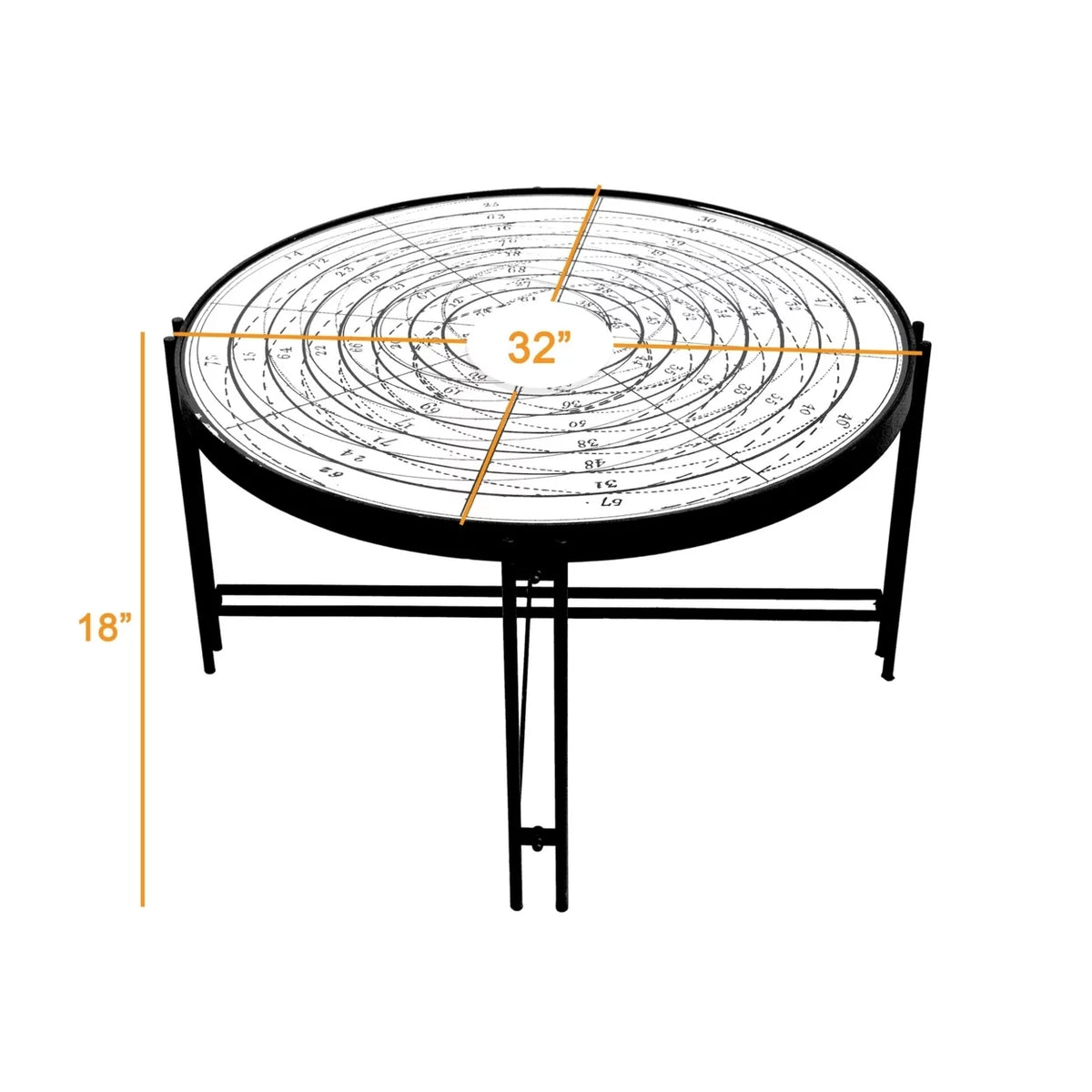 32 Inch Nautical Mirror Top Coffee Table T806