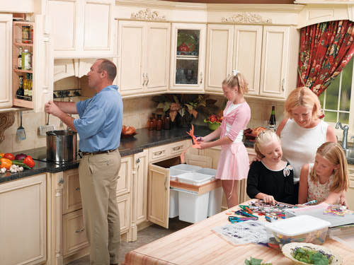 Four 27 Quart Top Mount Waste Containers W886