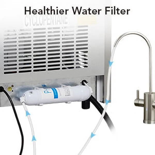 Commercial Ice Maker 130Lbs/24H with 44Lbs Storage Stainless Steel U813729
