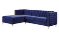 Navy Blue Velvet Sectional Sofa Z351731
