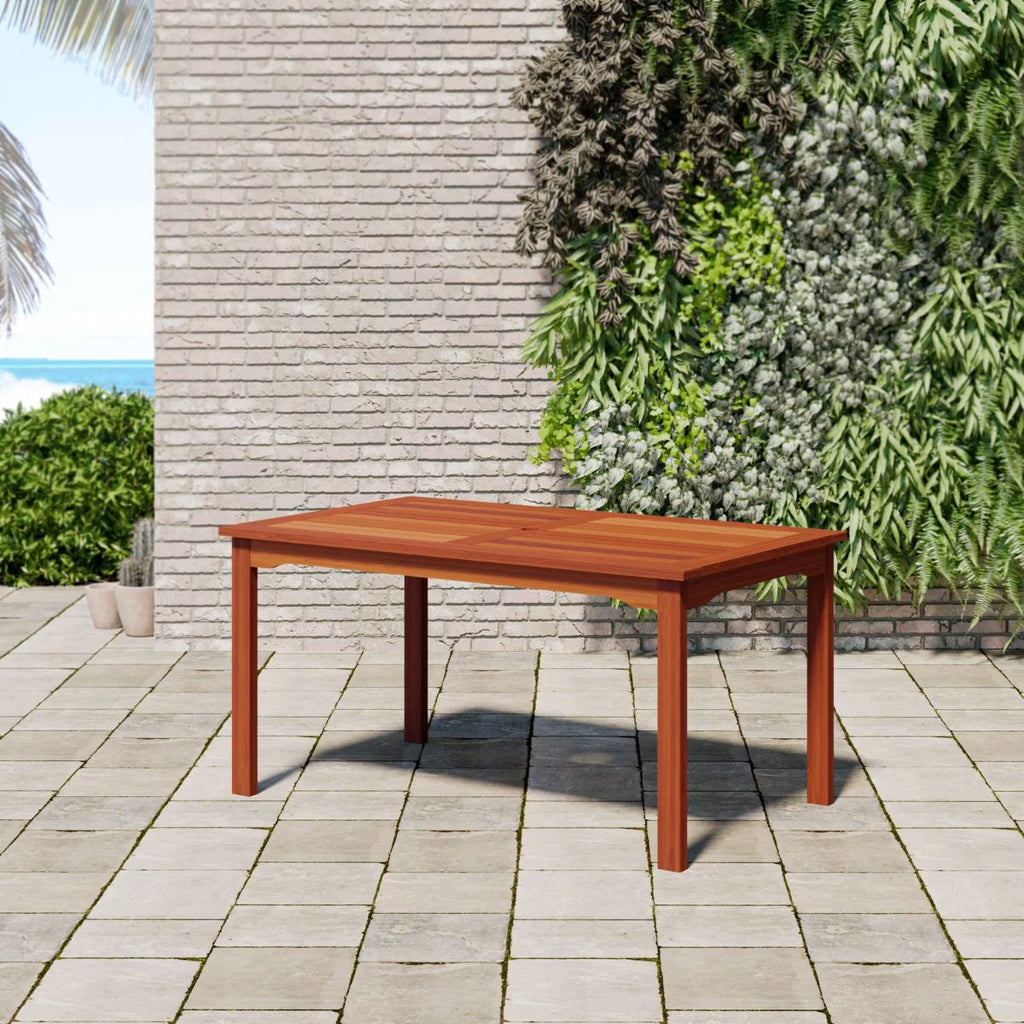 Solid Wood Rectangular Patio Dining Set F9536