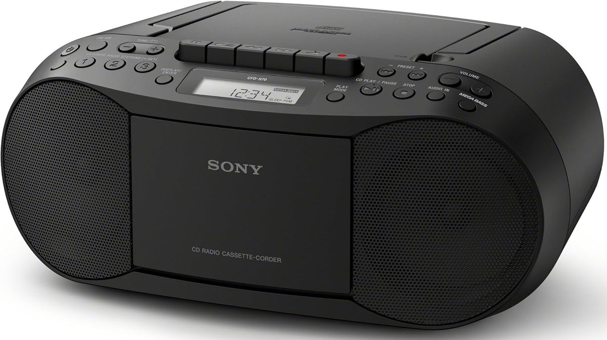 Black CD/MP3 Cassette Boombox Radio with AUX V331810