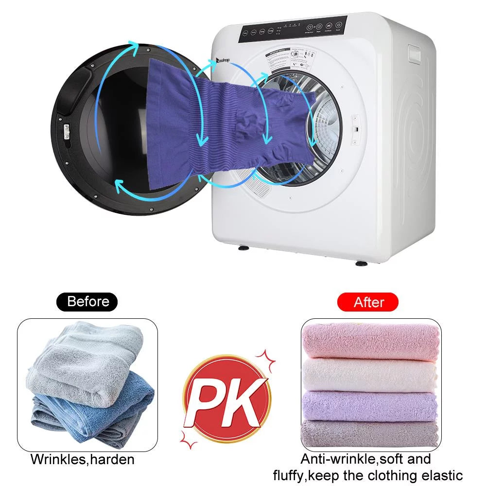White 13lbs Capacity Stainless Steel Electric Clothes Dryer E15746