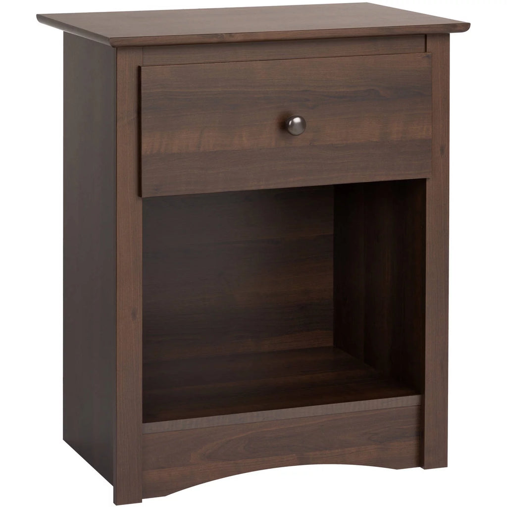 Espresso 1-Drawer Bedroom Nightstand R689