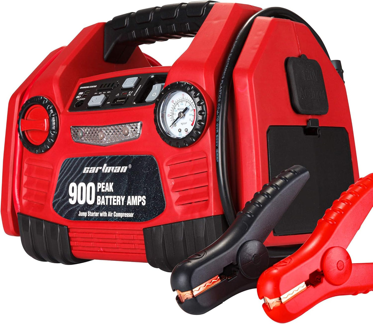 12V Portable Power Station Jump Starter with Air Compressor, 150PSI Tire Inflator, Battery Clamps H758