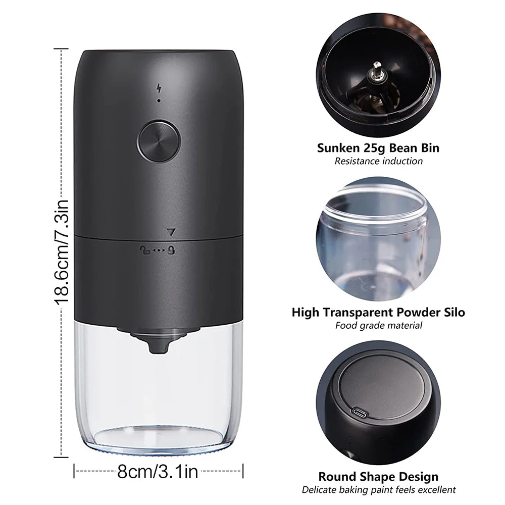 Electric Portable Coffee Grinder Ceramic Grinding Core USB Charging P81729