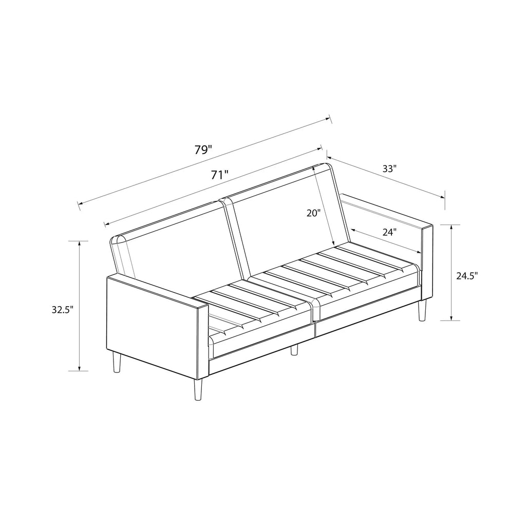 Green Velvet Futon B650618