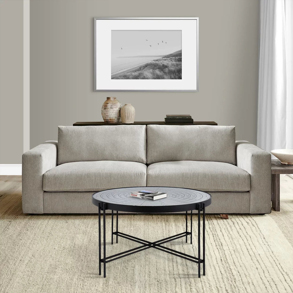32 Inch Nautical Mirror Top Coffee Table T806