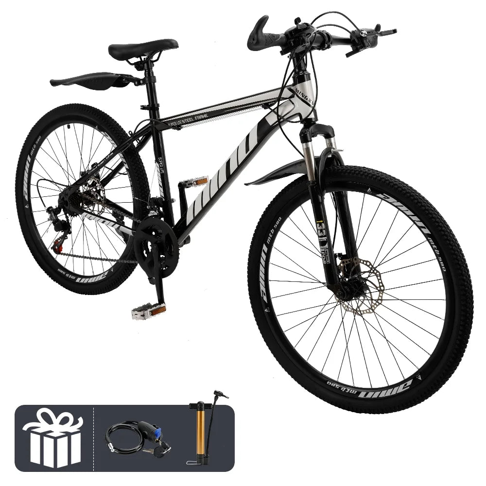 Full Suspension 21 Speed 26 inch Dual Disc Brake Mountain Bike W4996