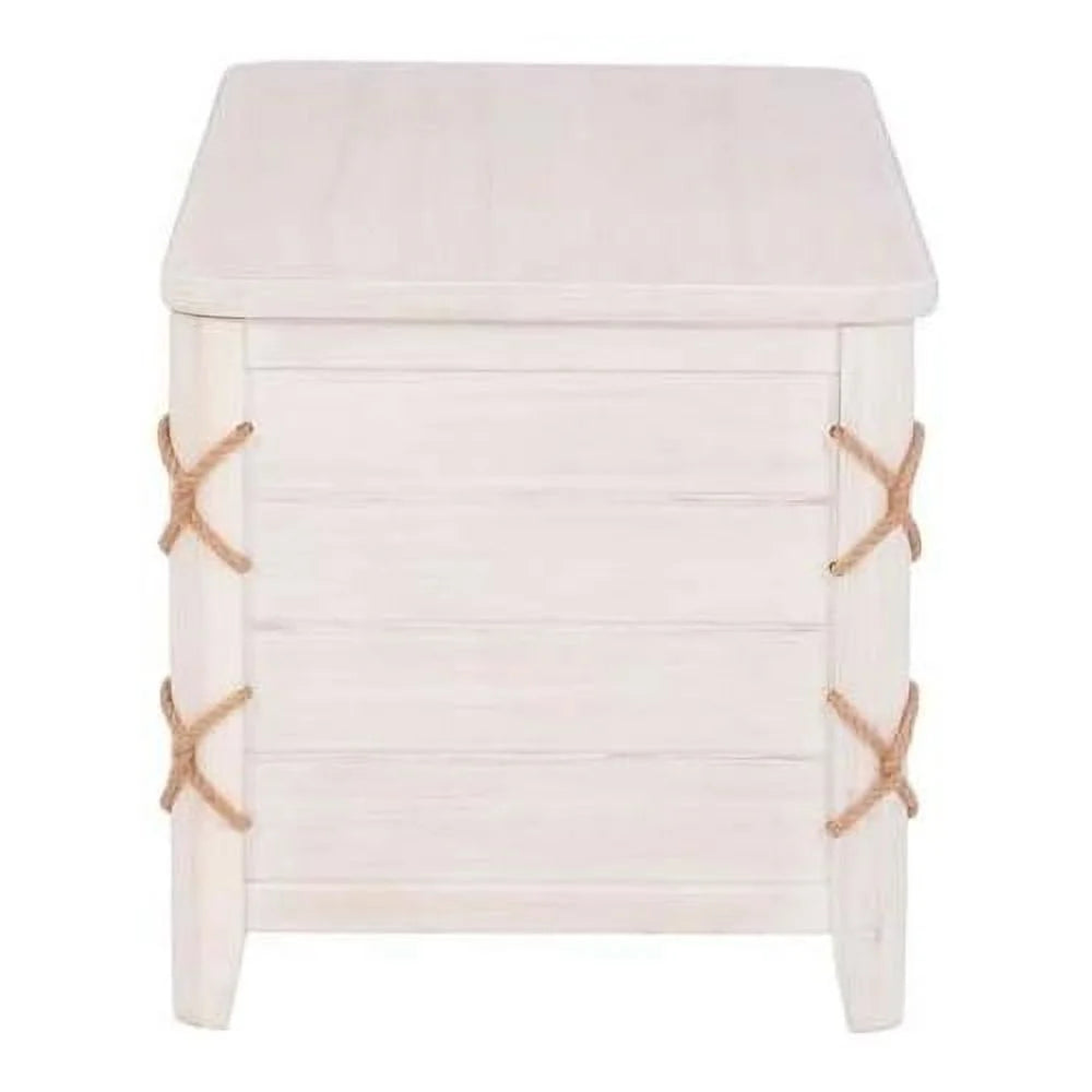 White Wood Storage Chest C35936