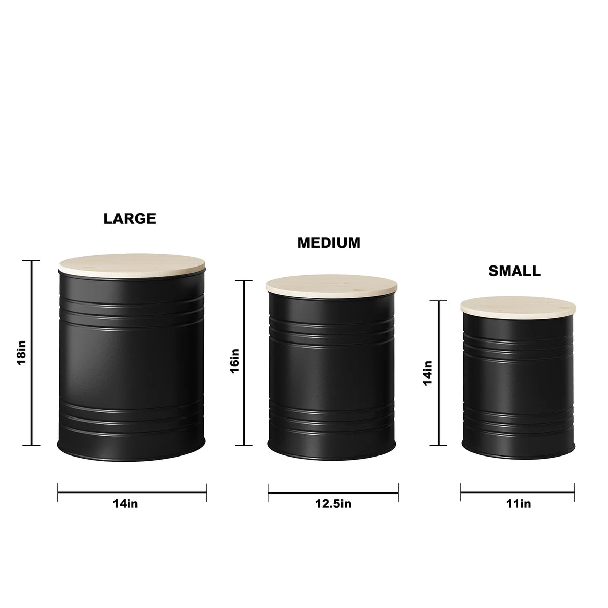 Set of 3 Round Storage Ottoman S20535