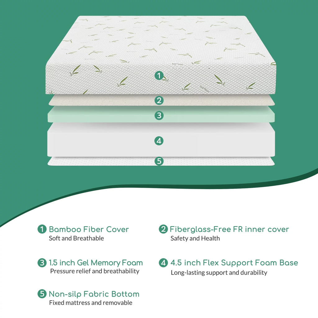 6 inch Memory Foam Twin Mattress M9651